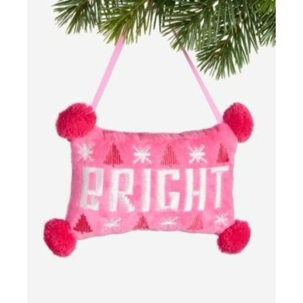 New Holiday Lane Merry Magic Bright Pom Pom Pillow Ornament